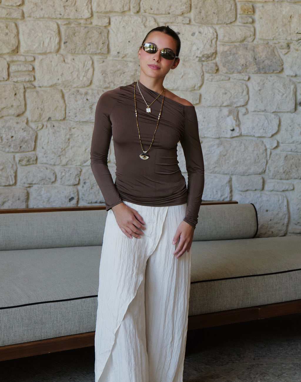 Long Sleeve Brown Top